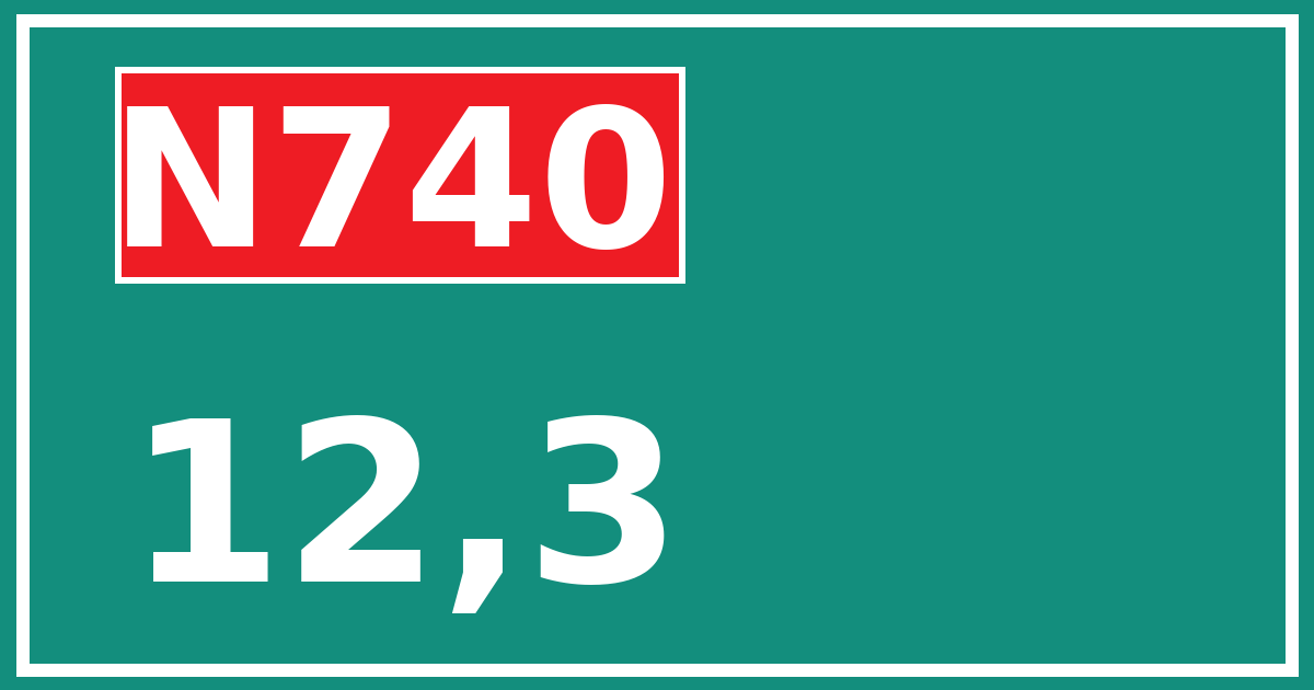 Hectometerbord N740 12,3