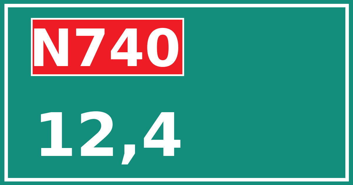 Hectometerbord N740 12,4