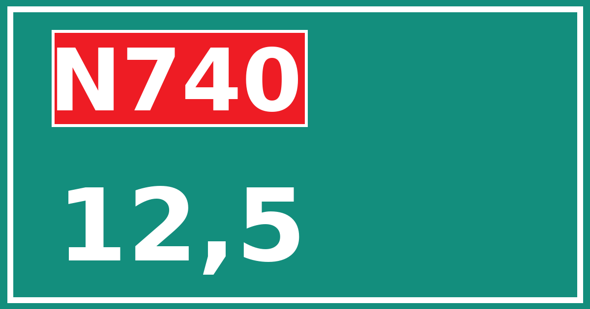 Hectometerbord N740 12,5