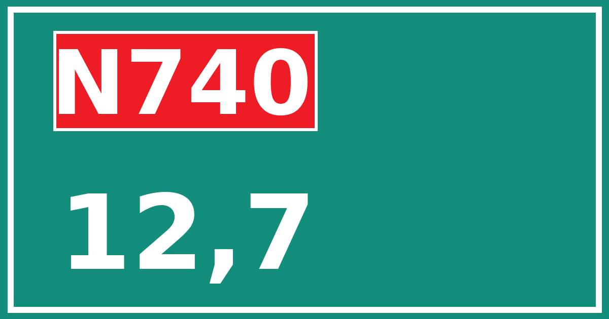 Hectometerbord N740 12,7