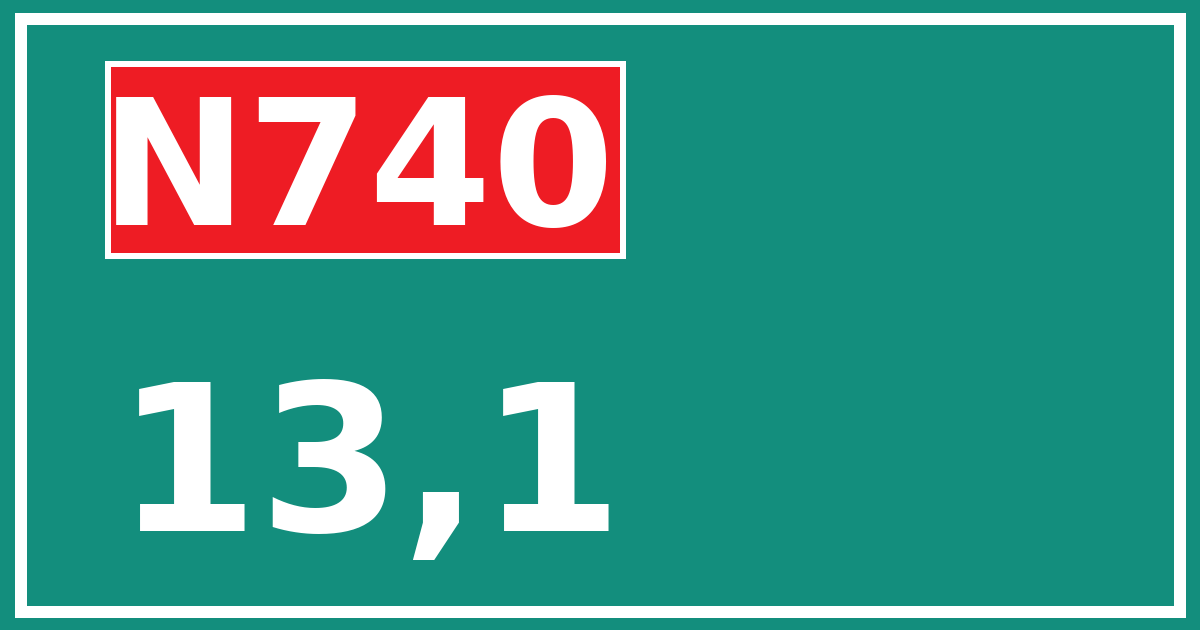 Hectometerbord N740 13,1