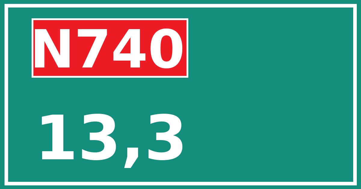 Hectometerbord N740 13,3