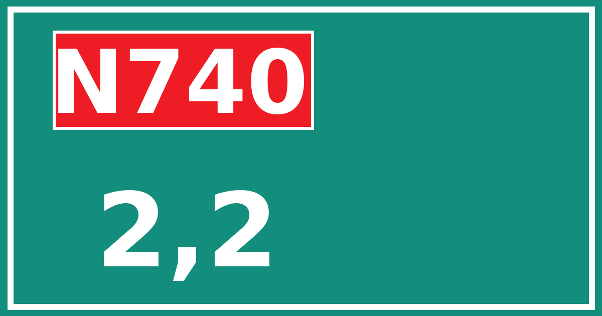 Hectometerbord N740 2,2