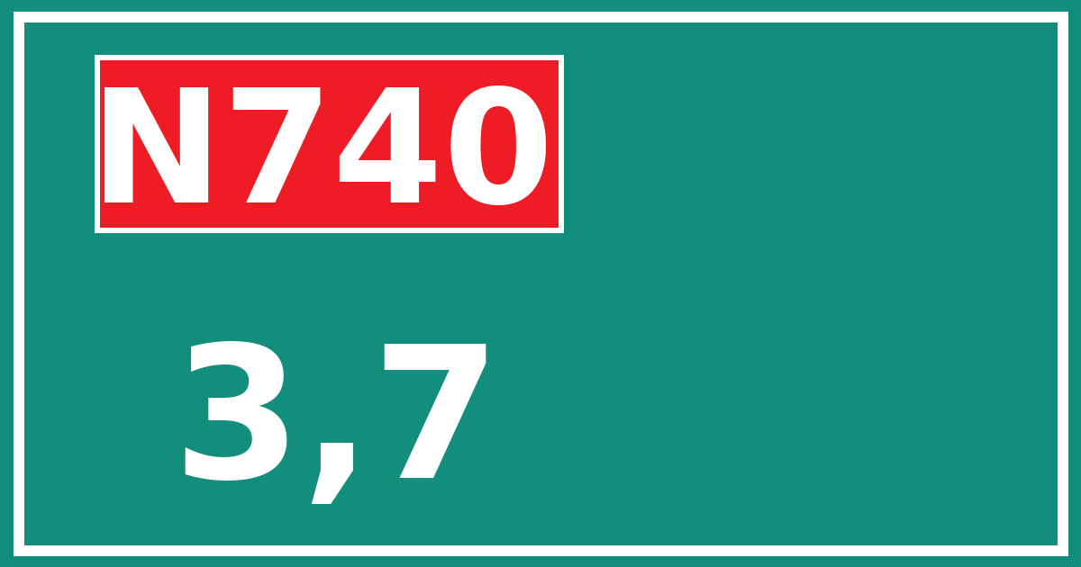 Hectometerbord N740 3,7