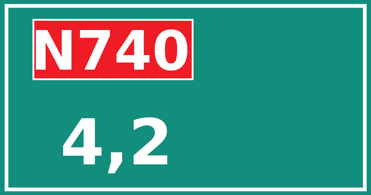 Hectometerbord N740 4,2
