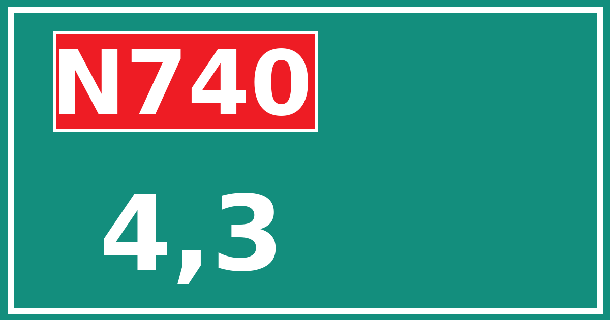 Hectometerbord N740 4,3