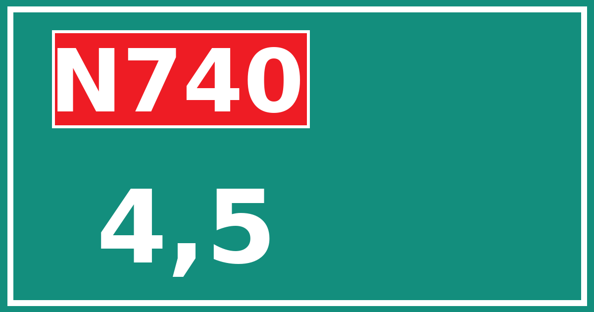 Hectometerbord N740 4,5