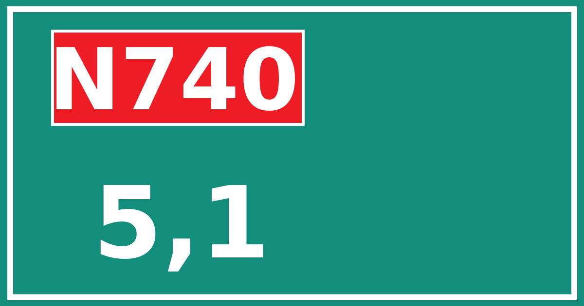 Hectometerbord N740 5,1