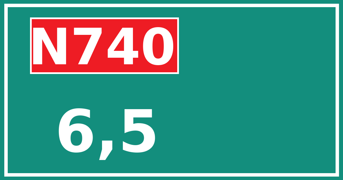 Hectometerbord N740 6,5