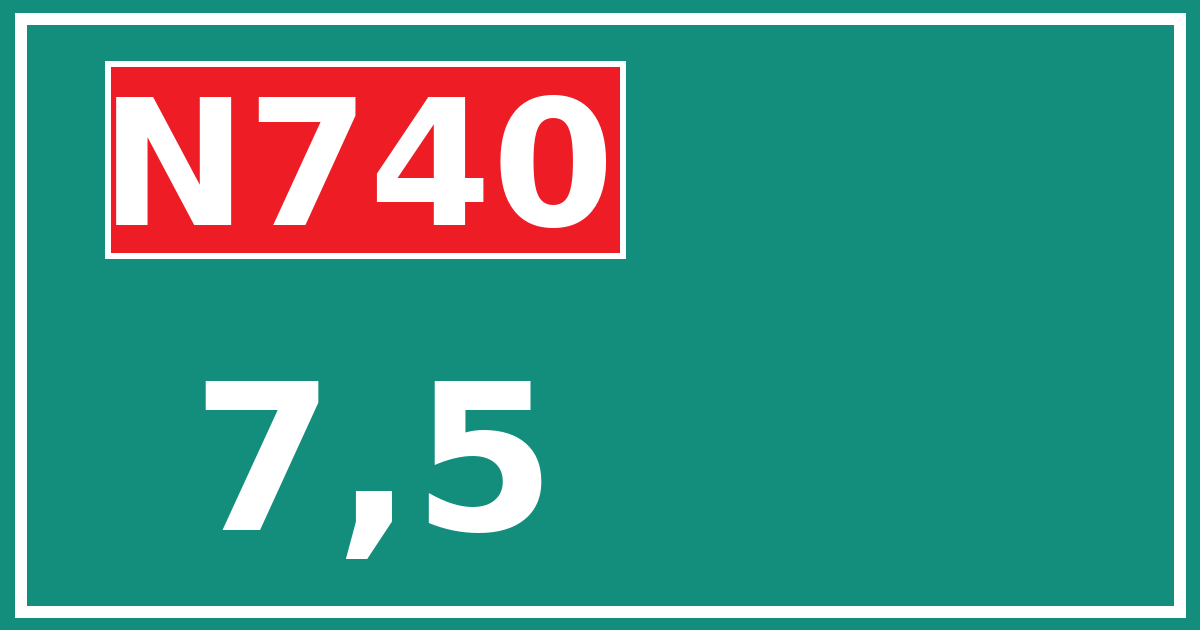 Hectometerbord N740 7,5