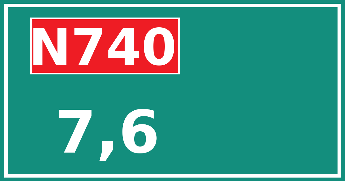 Hectometerbord N740 7,6