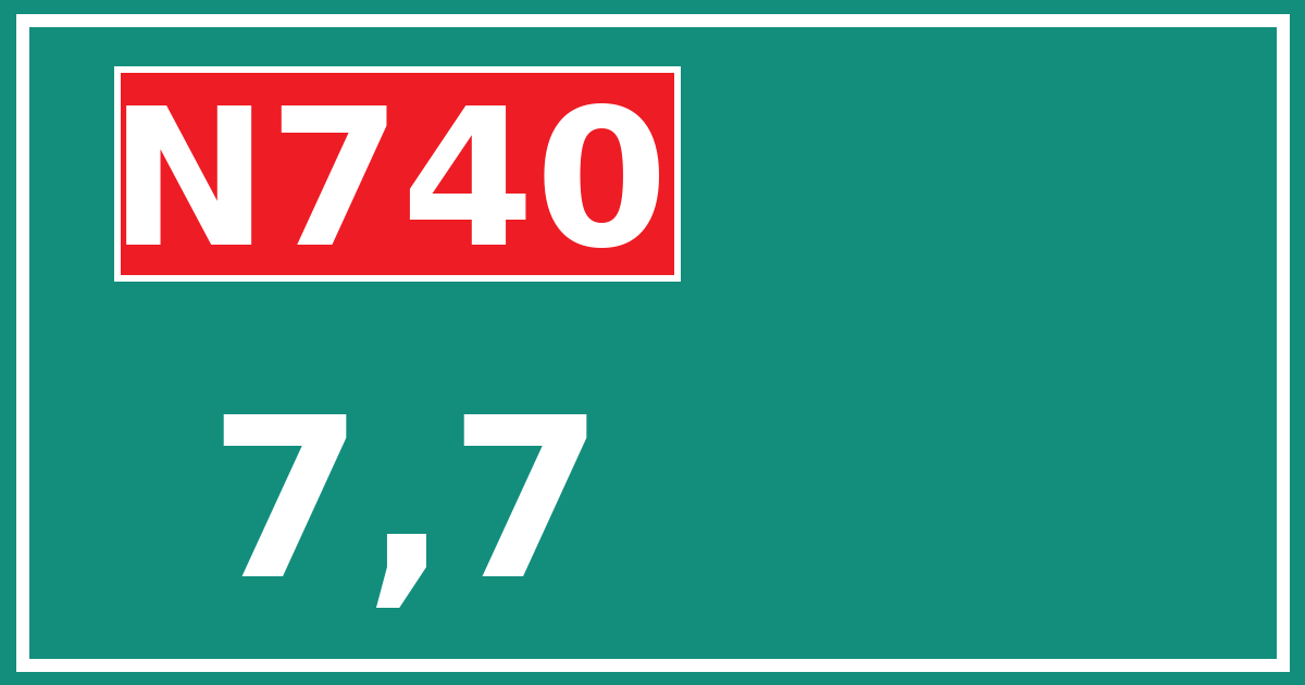 Hectometerbord N740 7,7