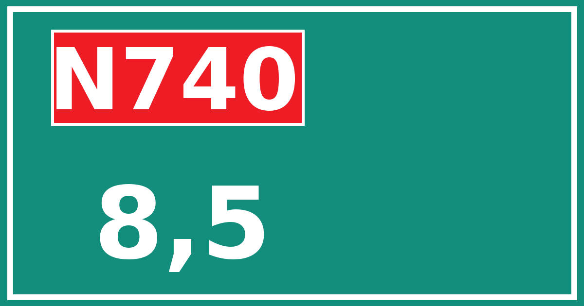 Hectometerbord N740 8,5