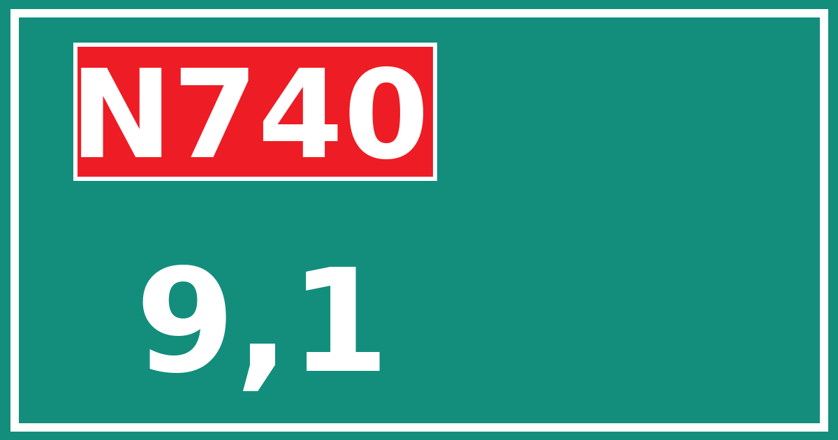 Hectometerbord N740 9,1