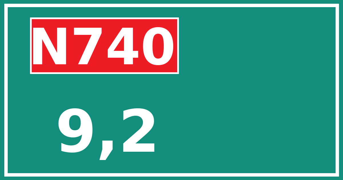Hectometerbord N740 9,2