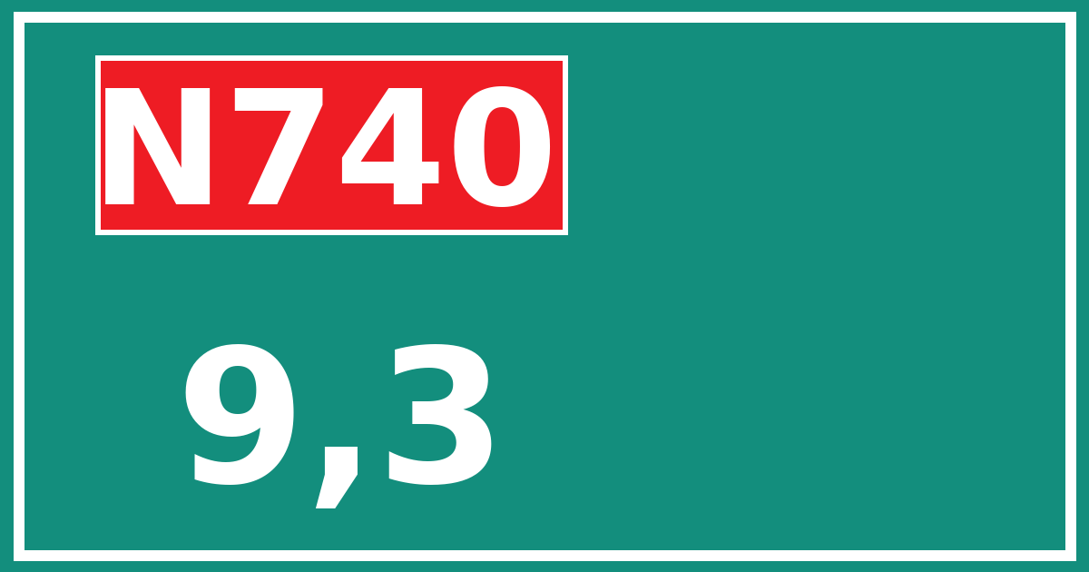 Hectometerbord N740 9,3