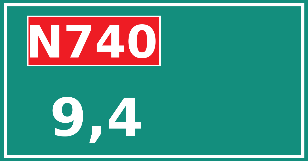 Hectometerbord N740 9,4