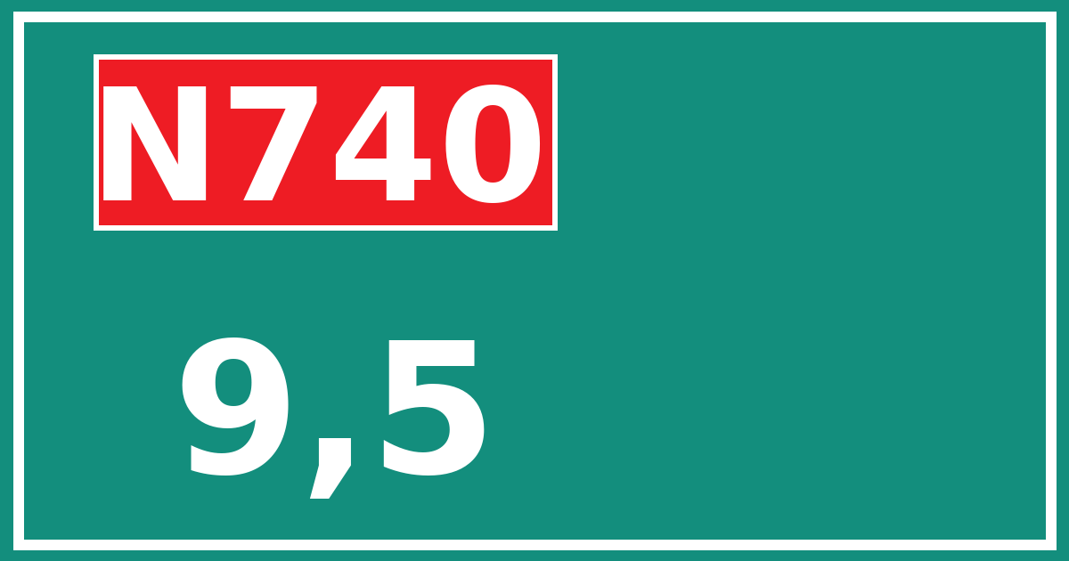 Hectometerbord N740 9,5