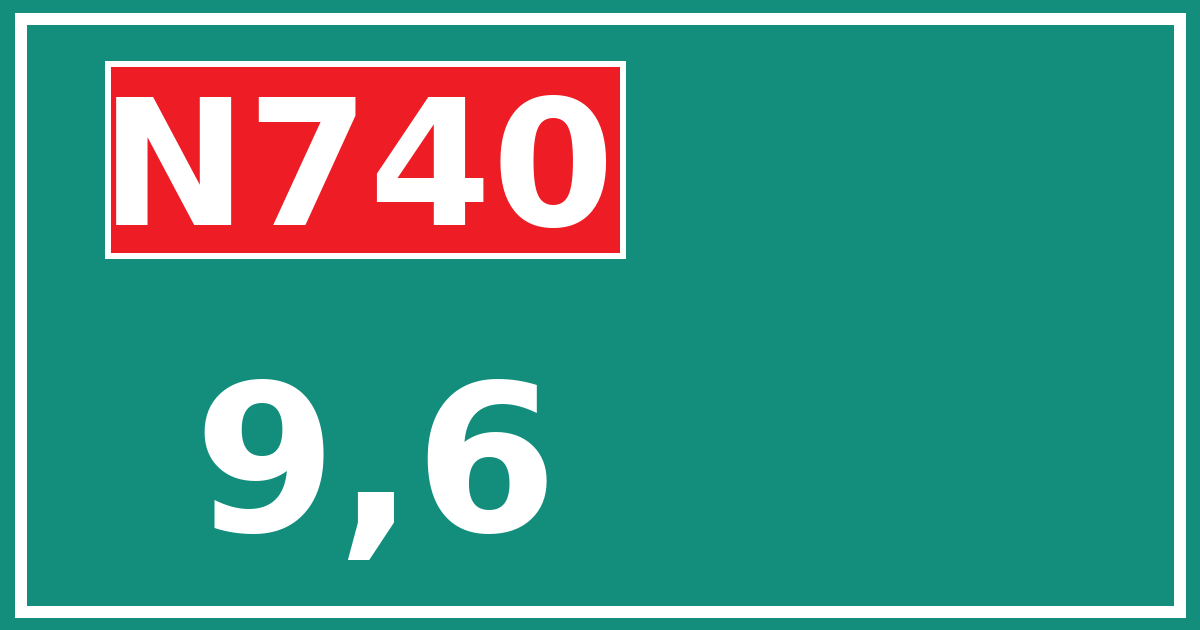 Hectometerbord N740 9,6