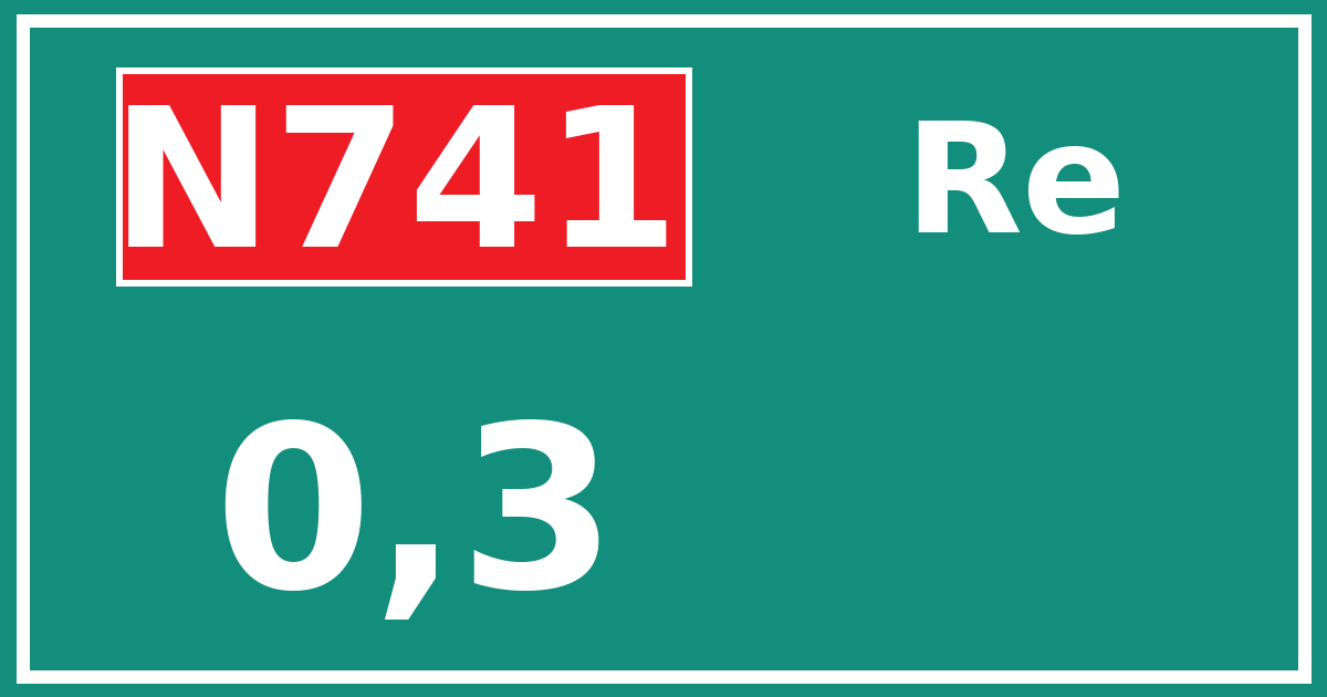 Hectometerbord N741 0,3 zijde Re