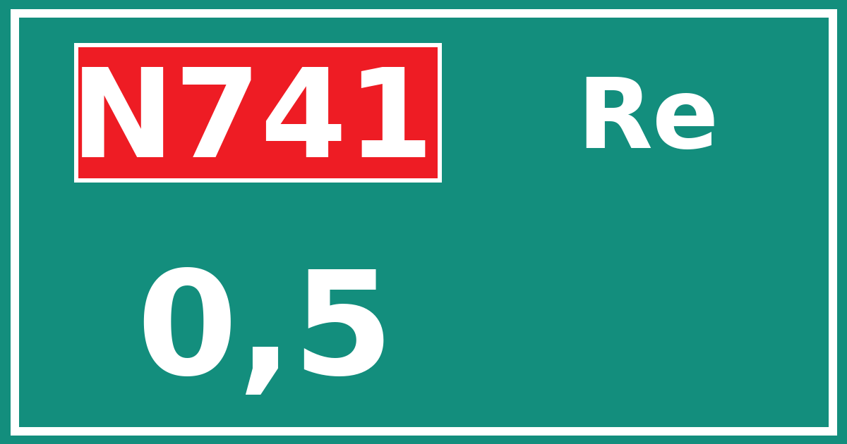 Hectometerbord N741 0,5 zijde Re