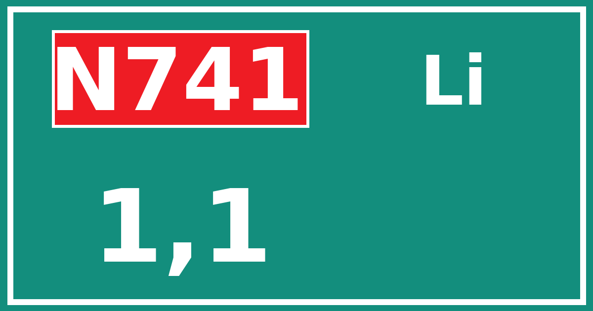 Hectometerbord N741 1,1 zijde Li