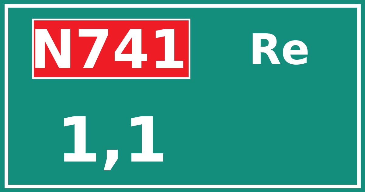 Hectometerbord N741 1,1 zijde Re