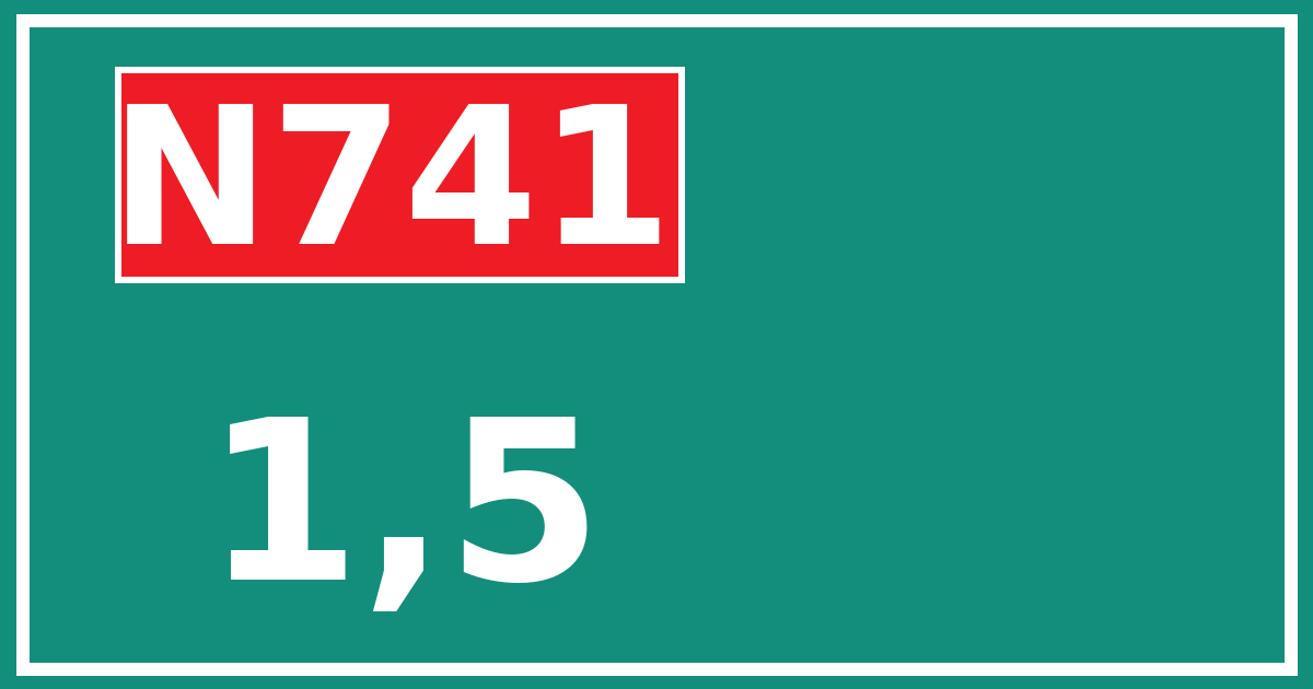 Hectometerbord N741 1,5