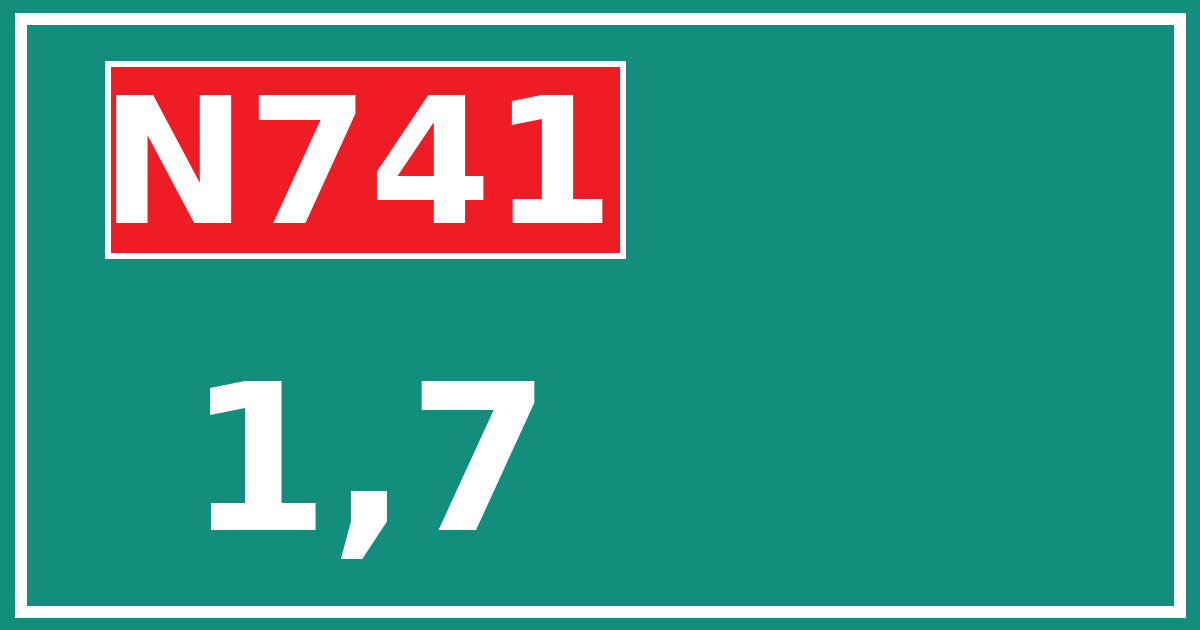 Hectometerbord N741 1,7