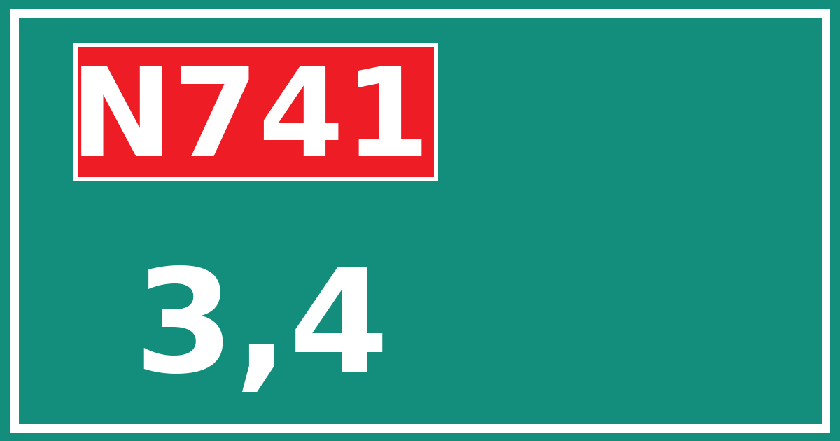 Hectometerbord N741 3,4