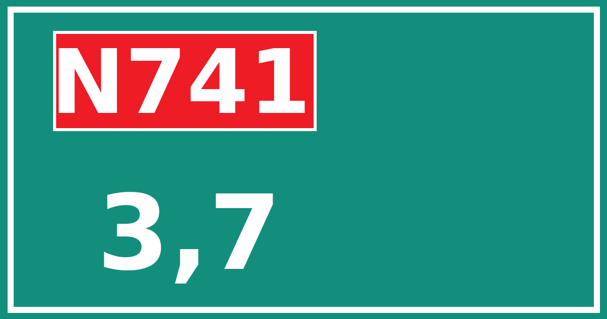 Hectometerbord N741 3,7