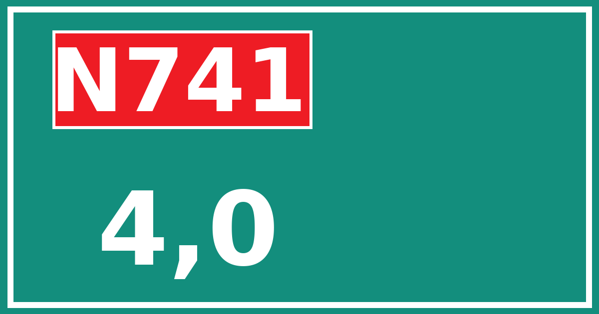Hectometerbord N741 4,0