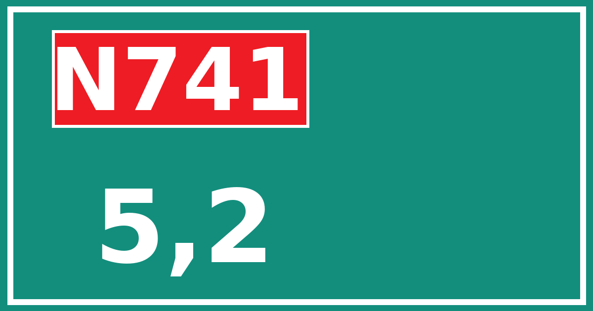 Hectometerbord N741 5,2