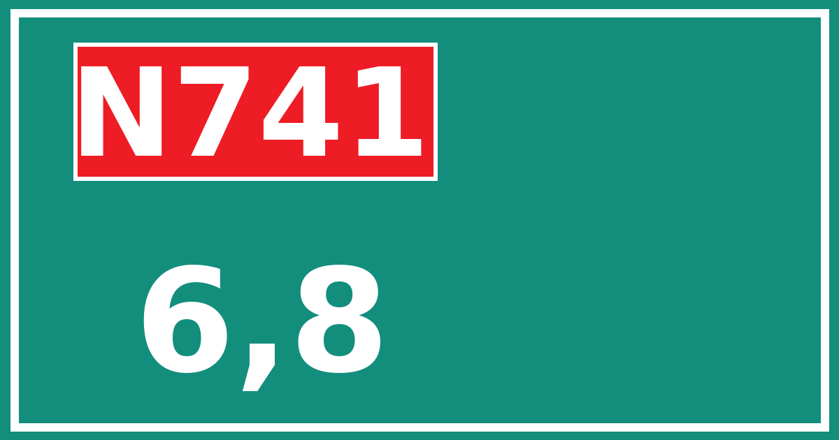 Hectometerbord N741 6,8