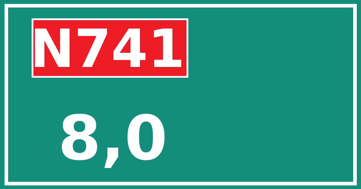 Hectometerbord N741 8,0