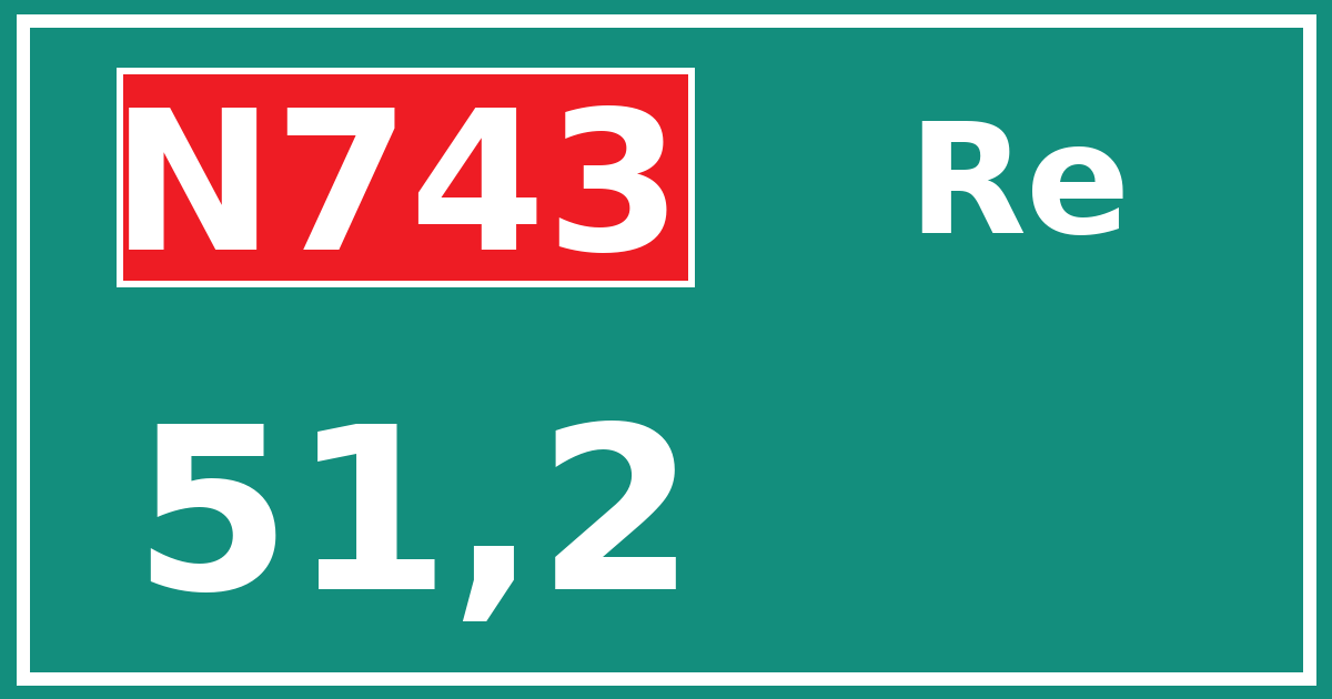 Hectometerbord N743 51,2 zijde Re