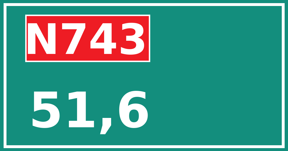 Hectometerbord N743 51,6
