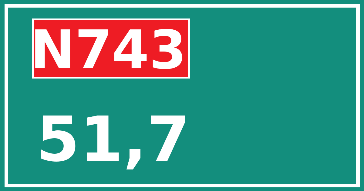 Hectometerbord N743 51,7