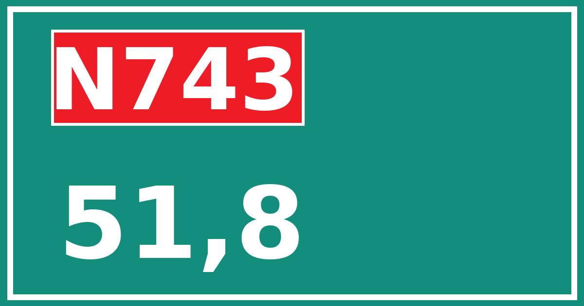 Hectometerbord N743 51,8