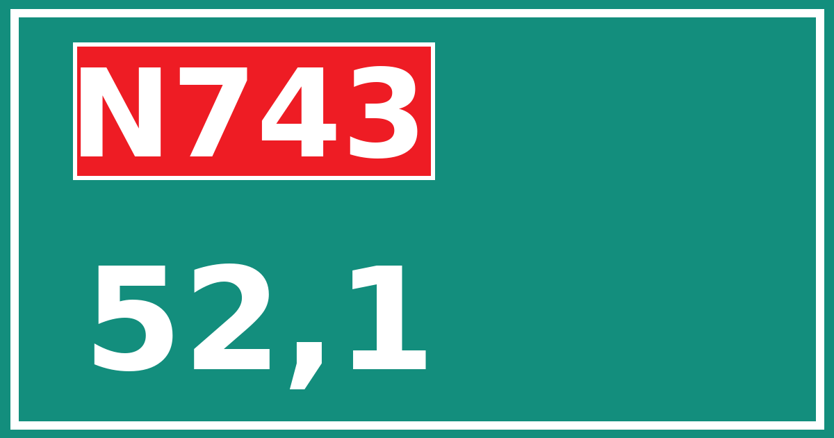 Hectometerbord N743 52,1