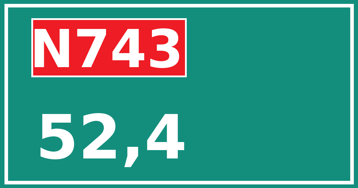 Hectometerbord N743 52,4