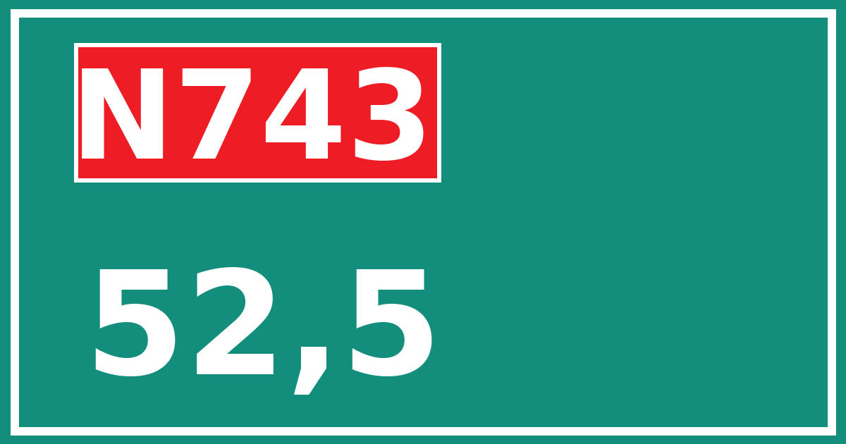 Hectometerbord N743 52,5