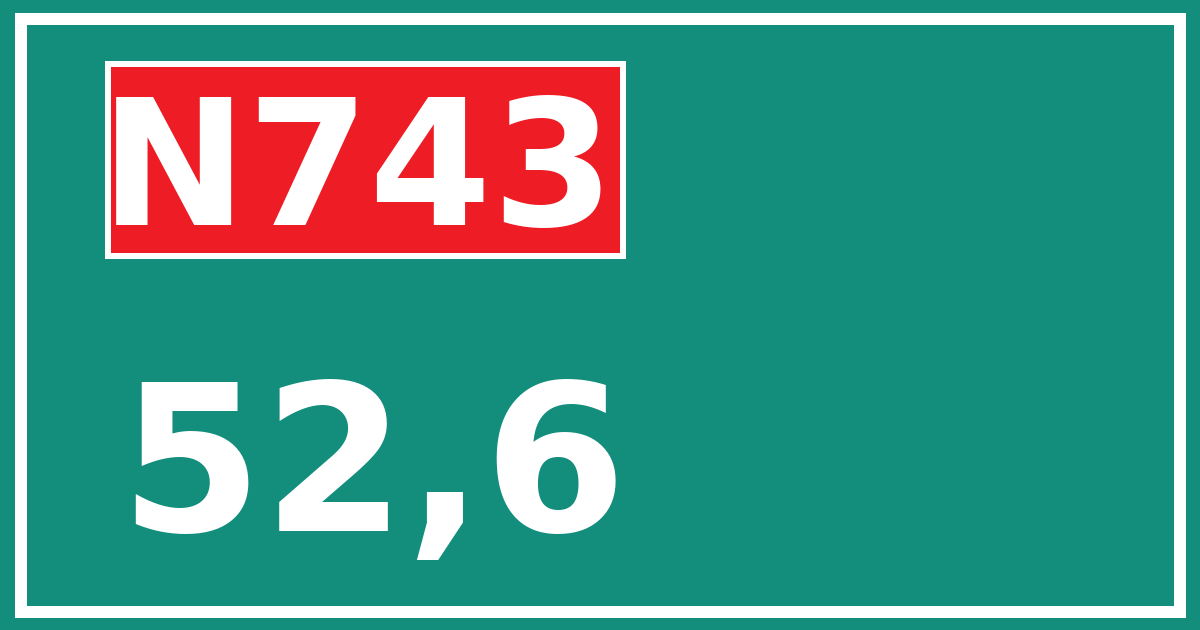 Hectometerbord N743 52,6