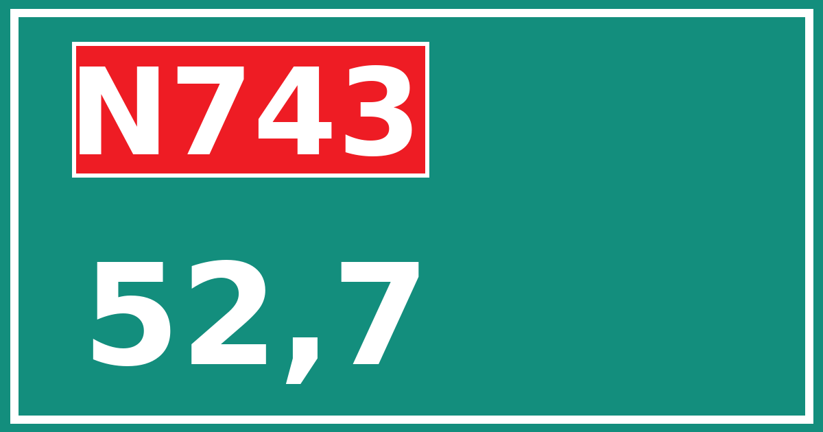 Hectometerbord N743 52,7