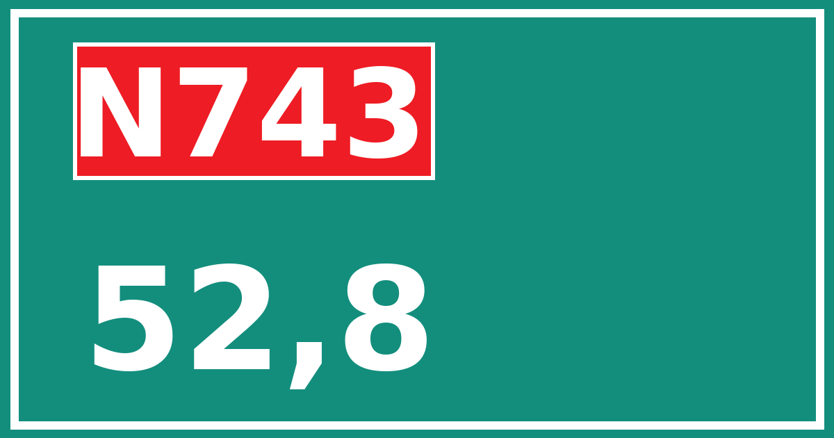 Hectometerbord N743 52,8