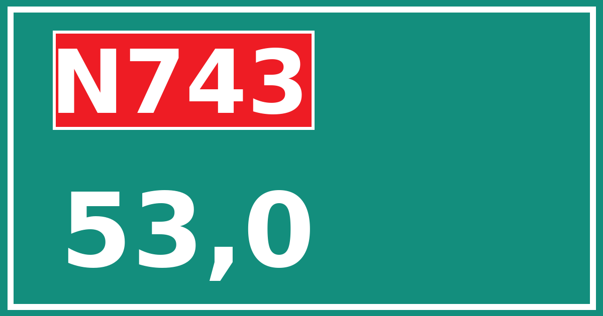 Hectometerbord N743 53,0