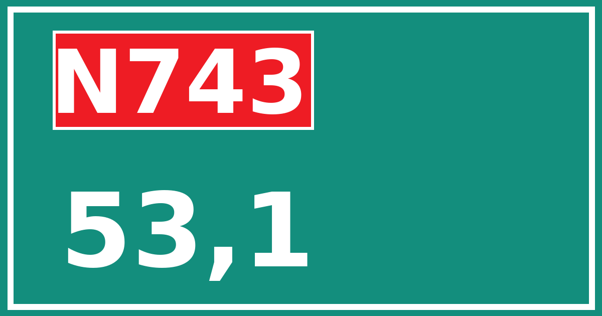 Hectometerbord N743 53,1