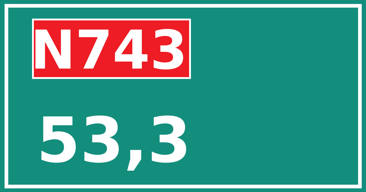 Hectometerbord N743 53,3