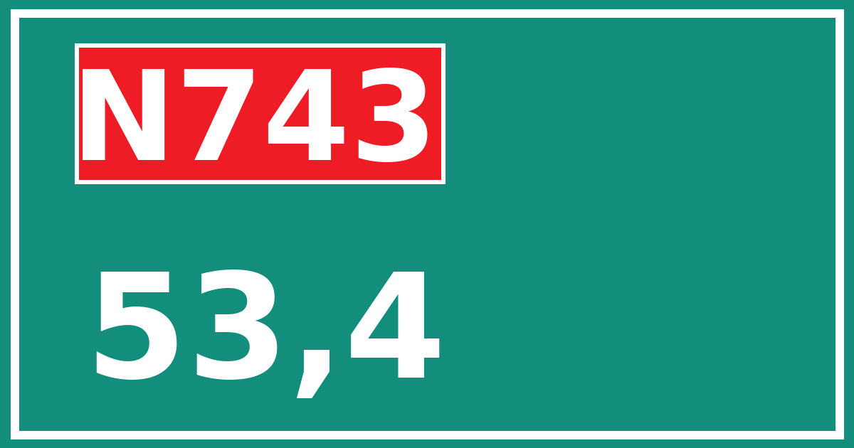 Hectometerbord N743 53,4