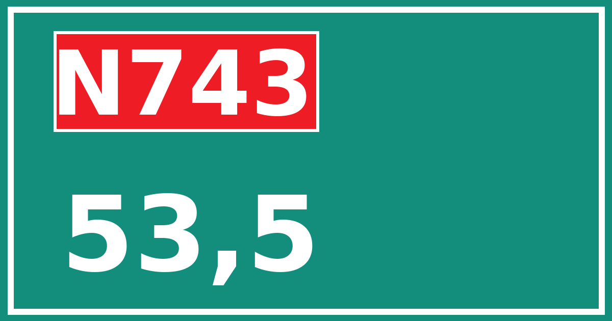Hectometerbord N743 53,5